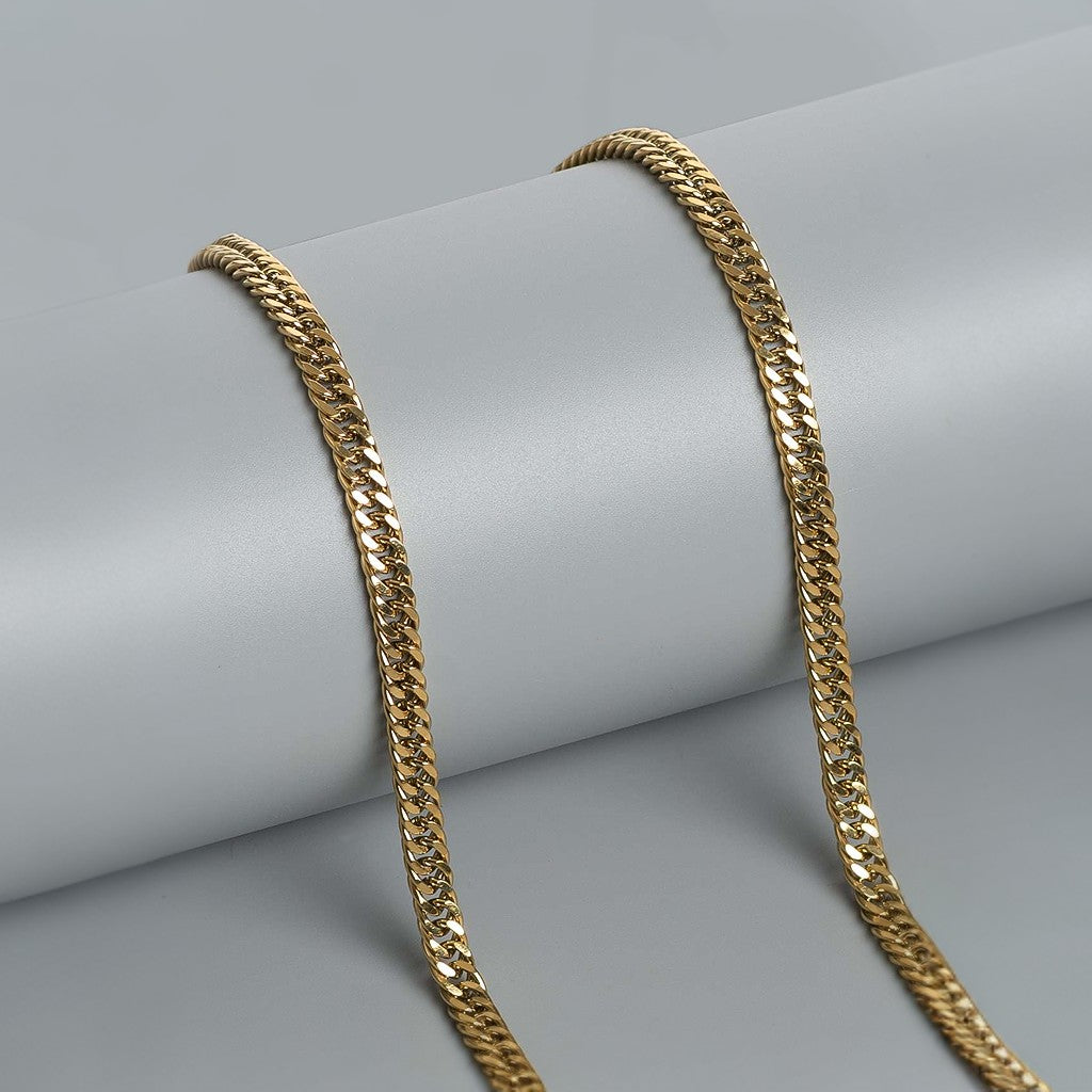 FIX FLAT LINK 18K GOLD PLATED CHAIN
