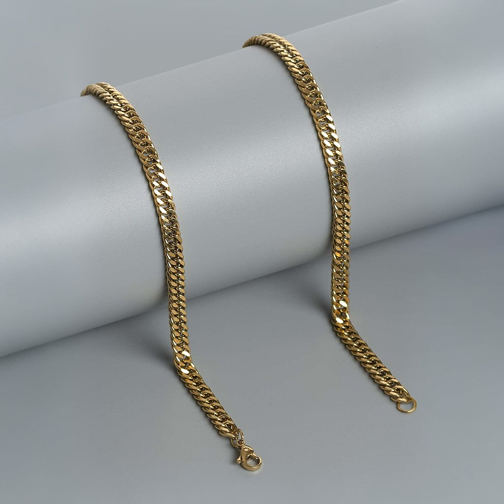 FIX FLAT LINK 18K GOLD PLATED CHAIN