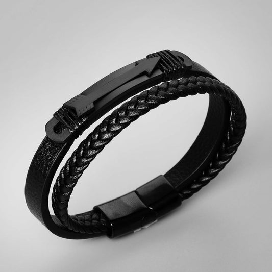 BLACK ARROW LEATHER BRACELET