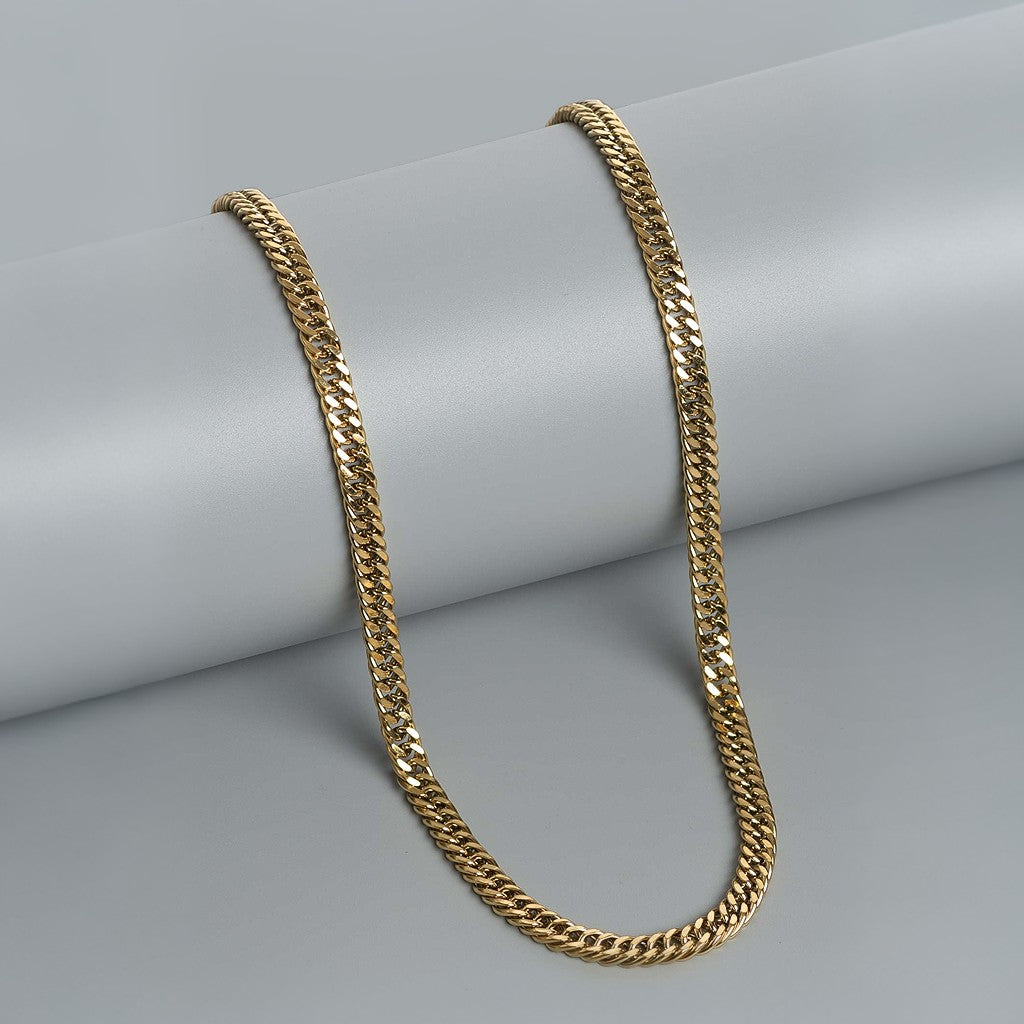 FIX FLAT LINK 18K GOLD PLATED CHAIN