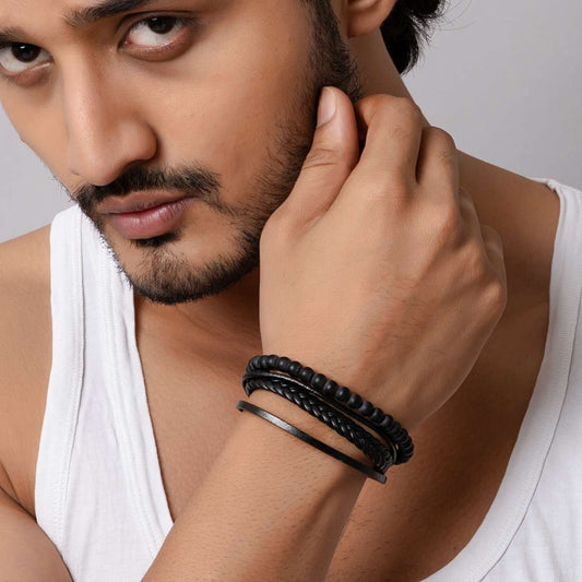 LEATHER CRAFT BEADS BRACELET