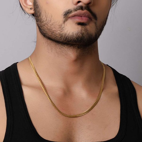 Snake Skin 18K Gold Plated Chain