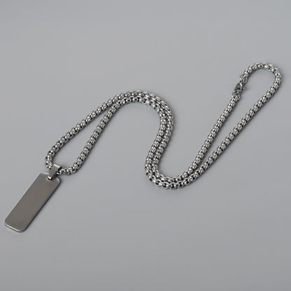 SMALL ID SILVER NECKLACE