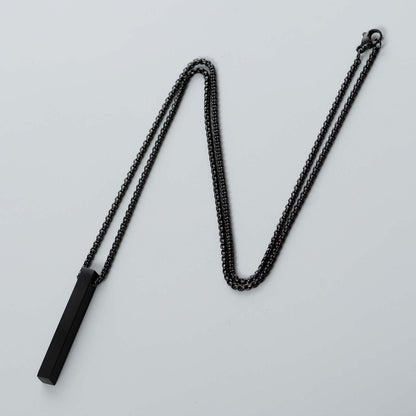 STAINLESS BLACK BAR NECKLACE