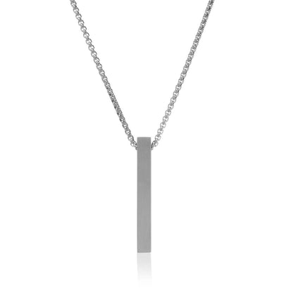 STAINLESS SILVER BAR NECKLACE