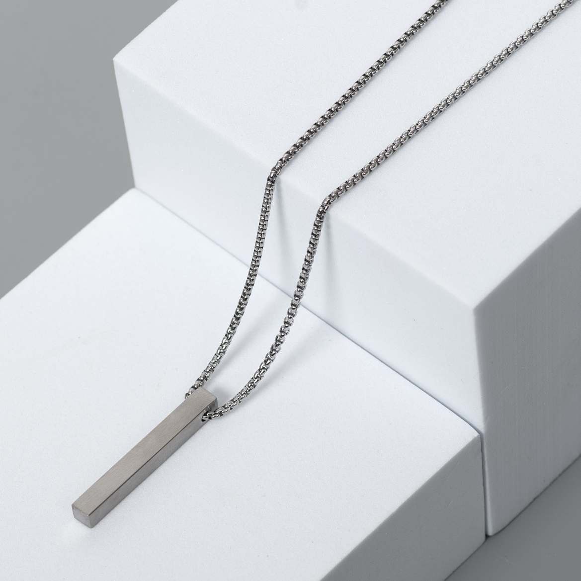 STAINLESS SILVER BAR NECKLACE