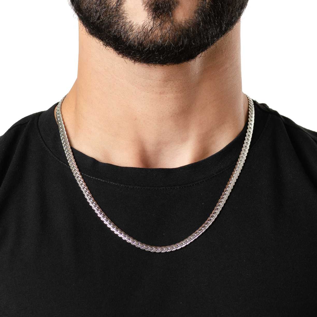 SNAKE SKIN SILVER CHAIN