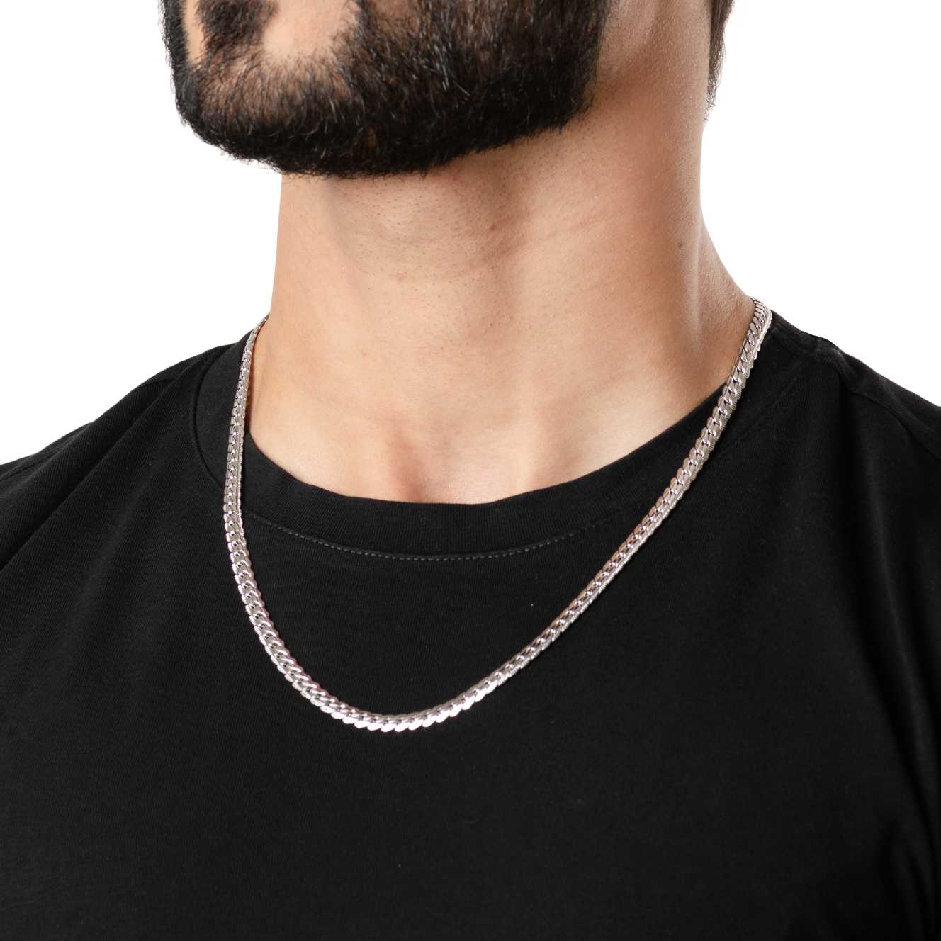 SNAKE SKIN SILVER CHAIN