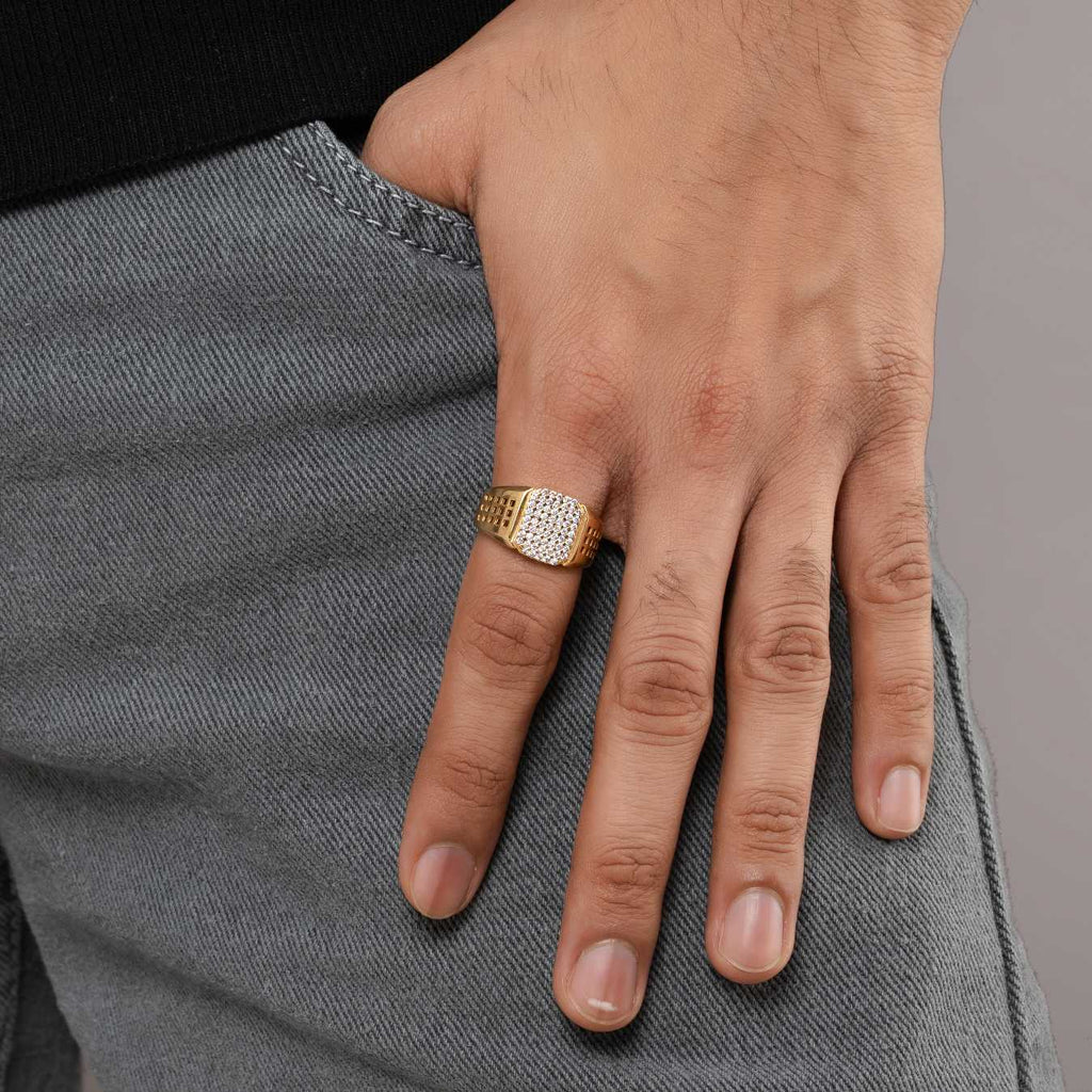 Diamond Grid Ring