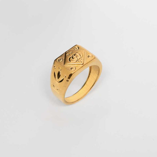 Golden Emblem Ring