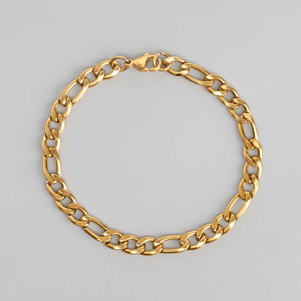 Figaro 18K Gold Plated Bracelet