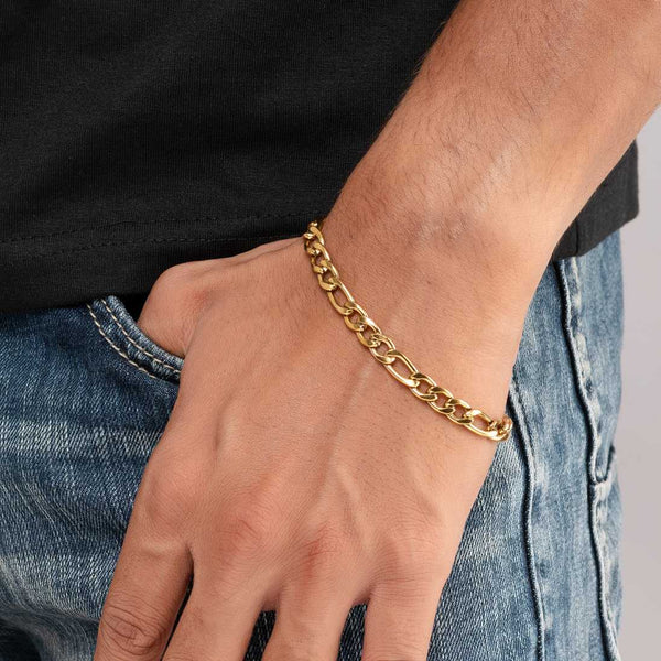 Figaro 18K Gold Plated Bracelet