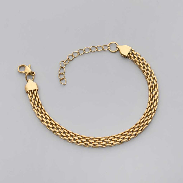 Triple Link 18K Gold Plated Bracelet