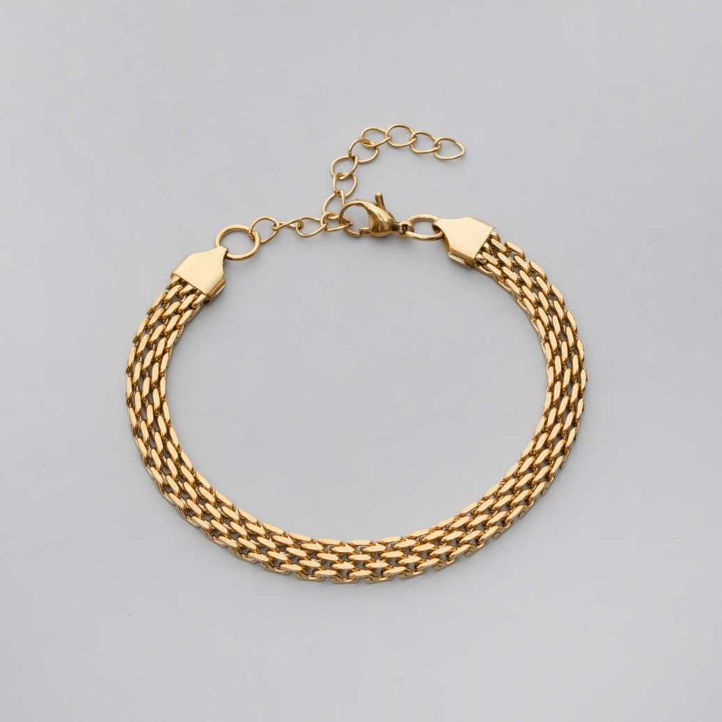 Triple Link 18K Gold Plated Bracelet