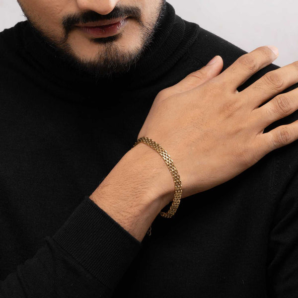 Triple Link 18K Gold Plated Bracelet