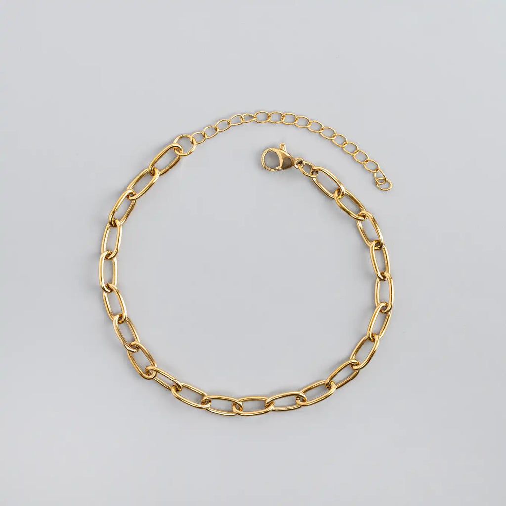 Oval Edge 18K Gold Plated Bracelet
