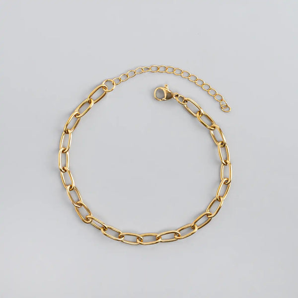 Oval Edge 18K Gold Plated Bracelet