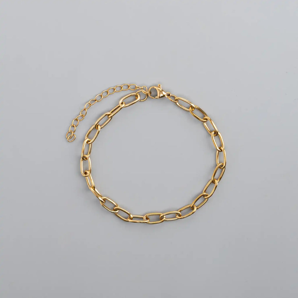 Oval Edge 18K Gold Plated Bracelet