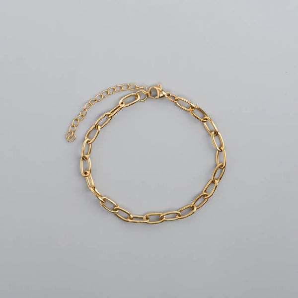 Oval Edge 18K Gold Plated Bracelet
