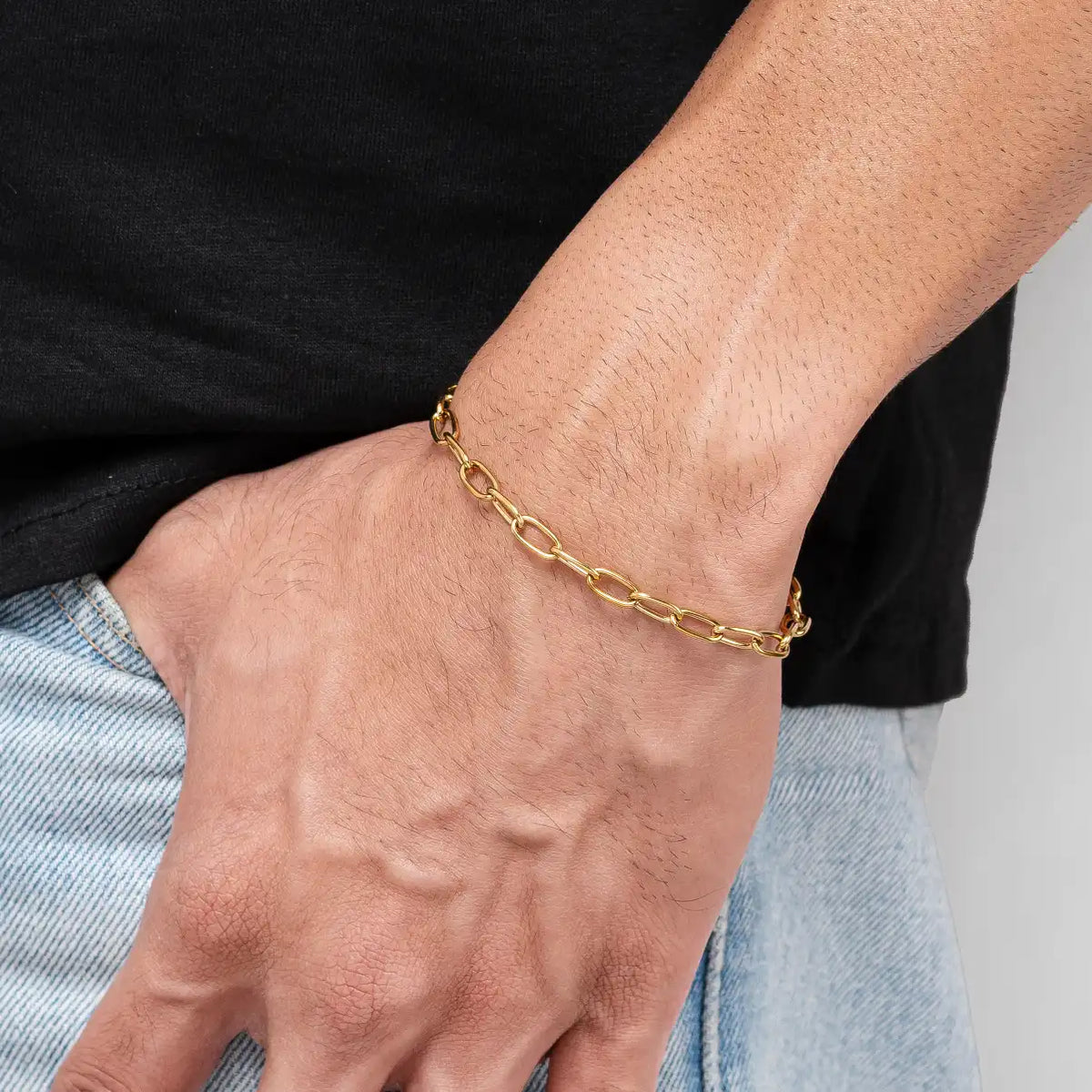 Oval Edge 18K Gold Plated Bracelet
