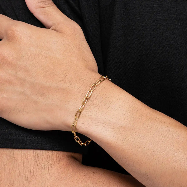 Oval Edge 18K Gold Plated Bracelet